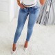 Amazon Cross-Border New Slimming High-Waisted Diamond Bow Jeans for Women: Elastic Fit Skinny Pants