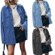 European and American Retro Hong Kong Style Lapel Denim Jacket for Women, Blue Large Pocket Loose Casual Shirt European and American Retro Hong Kong Style Lapel Denim Jacket for Women, Blue Large Pocket Loose Casual Shirt