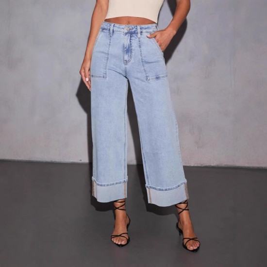 2025 New Stretch Trousers: Washed High-Waisted Jeans: Fashionable, Casual, and Versatile Wide-Leg Jeans for Women 2025 New Stretch Trousers: Washed High-Waisted Jeans: Fashionable, Casual, and Versatile Wide-Leg Jeans for Women