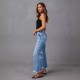 2025 cross-border new wide-leg pants, tasseled, washed, tie-dyed, ripped high-waisted jeans, straight-leg casual trousers for women. 2025 cross-border new wide-leg pants, tasseled, washed, tie-dyed, ripped high-waisted jeans, straight-leg casual trousers for women.