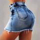 High-waisted 2025 summer new cross-border zippered denim miniskirt for women, stretch-fitting, ripped hip skirt High-waisted 2025 summer new cross-border zippered denim miniskirt for women, stretch-fitting, ripped hip skirt