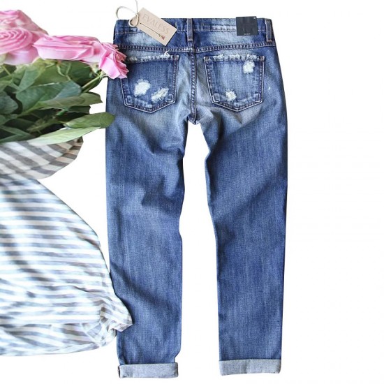 Cross-border Foreign Trade Straight Jeans for Women, 2025 New Red Plaid Print Patchwork, Ripped Pants, In Stock Goods Cross-border Foreign Trade Straight Jeans for Women, 2025 New Red Plaid Print Patchwork, Ripped Pants, In Stock Goods