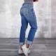 Factory direct sales: 2025 new cross-border women's ripped jeans with pockets, slimming, European straight-leg pants