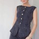2025 fashionable washed sleeveless vest and trousers set, high-waisted, slimming, wide-leg denim trousers for women. 2025 fashionable washed sleeveless vest and trousers set, high-waisted, slimming, wide-leg denim trousers for women.