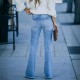 2025 Fall/Winter New European and American Cross-Border Elegant Commuter Stretch Denim Solid Color Bootcut High-Waisted Women's Jeans 2025 Fall/Winter New European and American Cross-Border Elegant Commuter Stretch Denim Solid Color Bootcut High-Waisted Women's Jeans