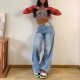 2025 new European and American cross-border retro American-style long wide-leg pants, hot girl loose jeans, high-waist straight-leg pants 2025 new European and American cross-border retro American-style long wide-leg pants, hot girl loose jeans, high-waist straight-leg pants