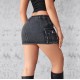 European and American cross-border 2025 new denim skirt for women, summer retro, stretch, slim-fit, workwear, pocket shorts.