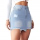 European and American Cross-border 2025 Summer New Slim-Fit Ripped Denim Skirt for Women Light-Color Washed Raw-Edge A-Line Skirt European and American Cross-border 2025 Summer New Slim-Fit Ripped Denim Skirt for Women Light-Color Washed Raw-Edge A-Line Skirt