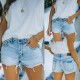 2023 summer new women's denim shorts, slim-fit, ripped, raw-edge, creative jeans in stock on Amazon (USA) EYBA 2023 summer new women's denim shorts, slim-fit, ripped, raw-edge, creative jeans in stock on Amazon (USA) EYBA