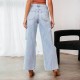 2025 European and American Knee-Ripped Jeans for Women, High-Waisted, Long, Wide-Leg, Light-Washed Casual Pants 2025 European and American Knee-Ripped Jeans for Women, High-Waisted, Long, Wide-Leg, Light-Washed Casual Pants