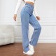 2025 new cross-border European and American high-waisted washed women's jeans, Amazon's fashionable and versatile long straight-leg pants. 2025 new cross-border European and American high-waisted washed women's jeans, Amazon's fashionable and versatile long straight-leg pants.