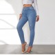 Factory Direct Foreign Trade Jeans for Women: Spring 2024 Elastic High-Waisted Slimming Raw-Edge Straight-Leg Pants Factory Direct Foreign Trade Jeans for Women: Spring 2024 Elastic High-Waisted Slimming Raw-Edge Straight-Leg Pants