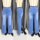 2025 American water Washed long wide-leg women's trousers, new multi-color slim straight-leg denim pants in stock.