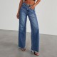 2025 new cross-border Amazon independent foreign trade women's denim trousers. Washed wide-leg denim pants 2025 new cross-border Amazon independent foreign trade women's denim trousers. Washed wide-leg denim pants