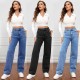 2025 new cross-border European and American high-waisted washed women's jeans, Amazon's fashionable and versatile long straight-leg pants. 2025 new cross-border European and American high-waisted washed women's jeans, Amazon's fashionable and versatile long straight-leg pants.