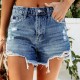 Factory Direct Foreign Trade 2024 New European and American Style Hand-Distressed Tasseled Ripped Comfortable Denim Shorts for Women Wholesale Factory Direct Foreign Trade 2024 New European and American Style Hand-Distressed Tasseled Ripped Comfortable Denim Shorts for Women Wholesale