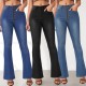 Amazon Cross-Border European and American High-Waisted Slimming Flared Jeans: 2025 Spring New Elegant Style Pants
