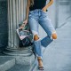 2023 new European and American cross-border spring ripped jeans for women, washed, ripped, raw-edged, beggar pants in stock for wholesale 2023 new European and American cross-border spring ripped jeans for women, washed, ripped, raw-edged, beggar pants in stock for wholesale