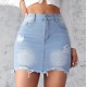 European and American Cross-border 2025 Summer New Slim-Fit Ripped Denim Skirt for Women Light-Color Washed Raw-Edge A-Line Skirt European and American Cross-border 2025 Summer New Slim-Fit Ripped Denim Skirt for Women Light-Color Washed Raw-Edge A-Line Skirt