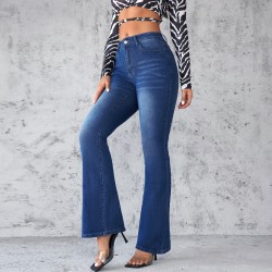 Factory Direct Foreign Trade European and American Cross-Border 2025 Spring New Women's Jeans: Slim Fit, Elegant Commuter Bootcut Jeans Factory Direct Foreign Trade European and American Cross-Border 2025 Spring New Women's Jeans: Slim Fit, Elegant Commuter Bootcut Jeans