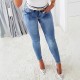 Amazon Cross-Border New Slimming High-Waisted Diamond Bow Jeans for Women: Elastic Fit Skinny Pants