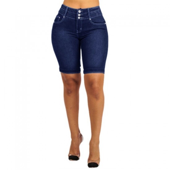 New Cross-Border Amazon Independent Station Denim Shorts for Women, Buttoned Shorts, Slimming, Cropped Shorts New Cross-Border Amazon Independent Station Denim Shorts for Women, Buttoned Shorts, Slimming, Cropped Shorts
