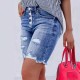 2025 Amazon Cross-Border Slim-Fit Buttoned Denim Shorts: Streetwear Ripped Raw-Edged Skinny Shorts for Women 2025 Amazon Cross-Border Slim-Fit Buttoned Denim Shorts: Streetwear Ripped Raw-Edged Skinny Shorts for Women