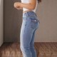 Amazon Foreign Trade Cross-border 2025 Spring New Double-Button Mid-Rise Straight Jeans for Women, Slim Fit, Elegant Pants Amazon Foreign Trade Cross-border 2025 Spring New Double-Button Mid-Rise Straight Jeans for Women, Slim Fit, Elegant Pants