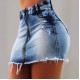 High-waisted 2025 summer new cross-border zippered denim miniskirt for women, stretch-fitting, ripped hip skirt High-waisted 2025 summer new cross-border zippered denim miniskirt for women, stretch-fitting, ripped hip skirt