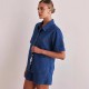 Casual style 2025 summer new cross-border foreign trade washed retro solid color short-sleeved shirt and shorts denim suit for women Casual style 2025 summer new cross-border foreign trade washed retro solid color short-sleeved shirt and shorts denim suit for women