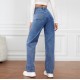 2025 new cross-border European and American high-waisted washed women's jeans, Amazon's fashionable and versatile long straight-leg pants. 2025 new cross-border European and American high-waisted washed women's jeans, Amazon's fashionable and versatile long straight-leg pants.