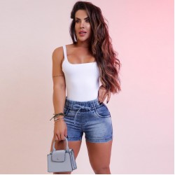 Slimming factory direct sales, 2025 spring/summer new slim-fit denim shorts for women, high-waisted, elastic waistband, and tie-dye hot pants