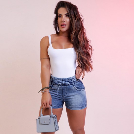 Slimming factory direct sales, 2025 spring/summer new slim-fit denim shorts for women, high-waisted, elastic waistband, and tie-dye hot pants Slimming factory direct sales, 2025 spring/summer new slim-fit denim shorts for women, high-waisted, elastic waistband, and tie-dye hot pants