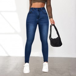 2025 Cross-Border Amazon Independent Autumn Hot Girl Skinny Jeans: Streetwear High-Waisted Stretch Skinny Pants for Women