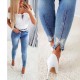 Amazon Cross-Border New Slimming High-Waisted Diamond Bow Jeans for Women: Elastic Fit Skinny Pants