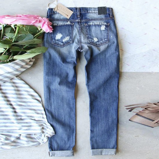 Cross-border Foreign Trade Straight Jeans for Women, 2025 New Red Plaid Print Patchwork, Ripped Pants, In Stock Goods Cross-border Foreign Trade Straight Jeans for Women, 2025 New Red Plaid Print Patchwork, Ripped Pants, In Stock Goods