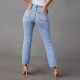 2025 European and American new cross-border foreign trade stretch straight-leg jeans for women, stylish commuter-friendly ripped washed trousers 2025 European and American new cross-border foreign trade stretch straight-leg jeans for women, stylish commuter-friendly ripped washed trousers