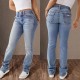 Amazon Foreign Trade Cross-border 2025 Spring New Double-Button Mid-Rise Straight Jeans for Women, Slim Fit, Elegant Pants Amazon Foreign Trade Cross-border 2025 Spring New Double-Button Mid-Rise Straight Jeans for Women, Slim Fit, Elegant Pants