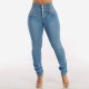 European and American cross-border stretch high-waisted button-down jeans for women, 2025 spring, slimming, hip-lifting skinny jeans