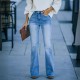 2025 Fall/Winter New European and American Cross-Border Elegant Commuter Stretch Denim Solid Color Bootcut High-Waisted Women's Jeans 2025 Fall/Winter New European and American Cross-Border Elegant Commuter Stretch Denim Solid Color Bootcut High-Waisted Women's Jeans