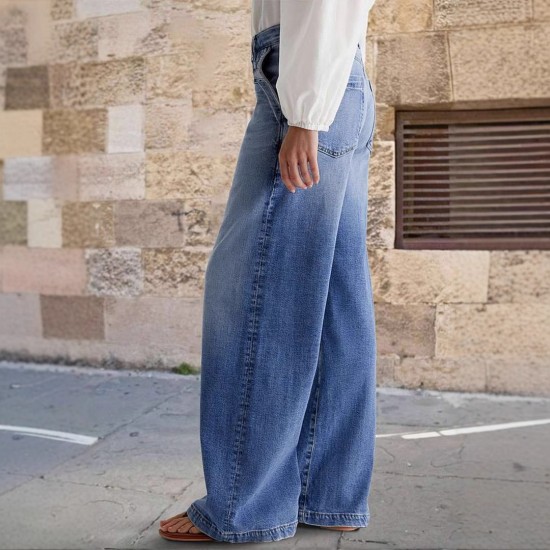 20 25 Spring New European and American Cross-Border Retro Wide-Leg Jeans for Women, Embroidered Stretch Straight-Leg Casual Pants 20 25 Spring New European and American Cross-Border Retro Wide-Leg Jeans for Women, Embroidered Stretch Straight-Leg Casual Pants