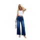 2025 new European and American zippered high-waisted, loose-fitting, wide-leg trousers, flattering, and slimming straight-leg women's jeans. 2025 new European and American zippered high-waisted, loose-fitting, wide-leg trousers, flattering, and slimming straight-leg women's jeans.