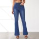 Amazon Cross-Border European and American High-Waisted Slimming Flared Jeans: 2025 Spring New Elegant Style Pants