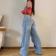 2025 new European and American cross-border retro American-style long wide-leg pants, hot girl loose jeans, high-waist straight-leg pants 2025 new European and American cross-border retro American-style long wide-leg pants, hot girl loose jeans, high-waist straight-leg pants
