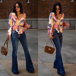 2022 autumn new multi-color women's jeans, European and American cross-border retro high-waisted, stretch flared pants, high-waisted, slimming 2022 autumn new multi-color women's jeans, European and American cross-border retro high-waisted, stretch flared pants, high-waisted, slimming