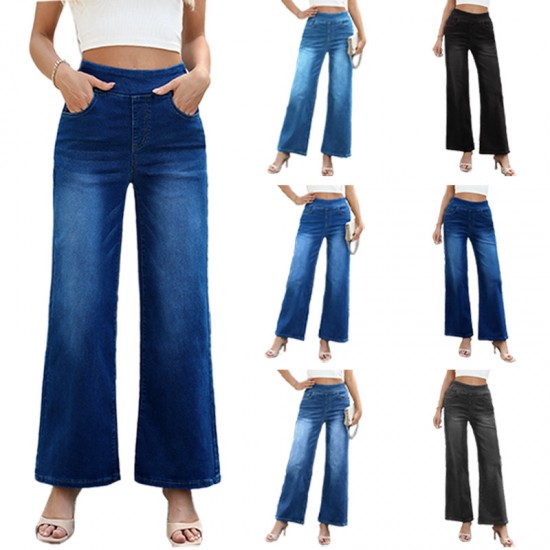 2025 new European and American zippered high-waisted, loose-fitting, wide-leg trousers, flattering, and slimming straight-leg women's jeans. 2025 new European and American zippered high-waisted, loose-fitting, wide-leg trousers, flattering, and slimming straight-leg women's jeans.