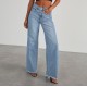 2025 new cross-border Amazon independent foreign trade women's denim trousers. Washed wide-leg denim pants 2025 new cross-border Amazon independent foreign trade women's denim trousers. Washed wide-leg denim pants