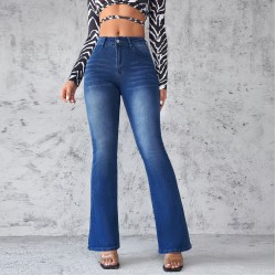 Factory Direct Foreign Trade European and American Cross-Border 2025 Spring New Women's Jeans: Slim Fit, Elegant Commuter Bootcut Jeans Factory Direct Foreign Trade European and American Cross-Border 2025 Spring New Women's Jeans: Slim Fit, Elegant Commuter Bootcut Jeans