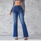 Factory Direct Foreign Trade European and American Cross-Border 2025 Spring New Women's Jeans: Slim Fit, Elegant Commuter Bootcut Jeans