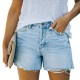 2024 European and American Cross-Border Bestseller: Raw-Edge Slit High-Waisted Washed Elegant Commuter Denim Shorts for Women